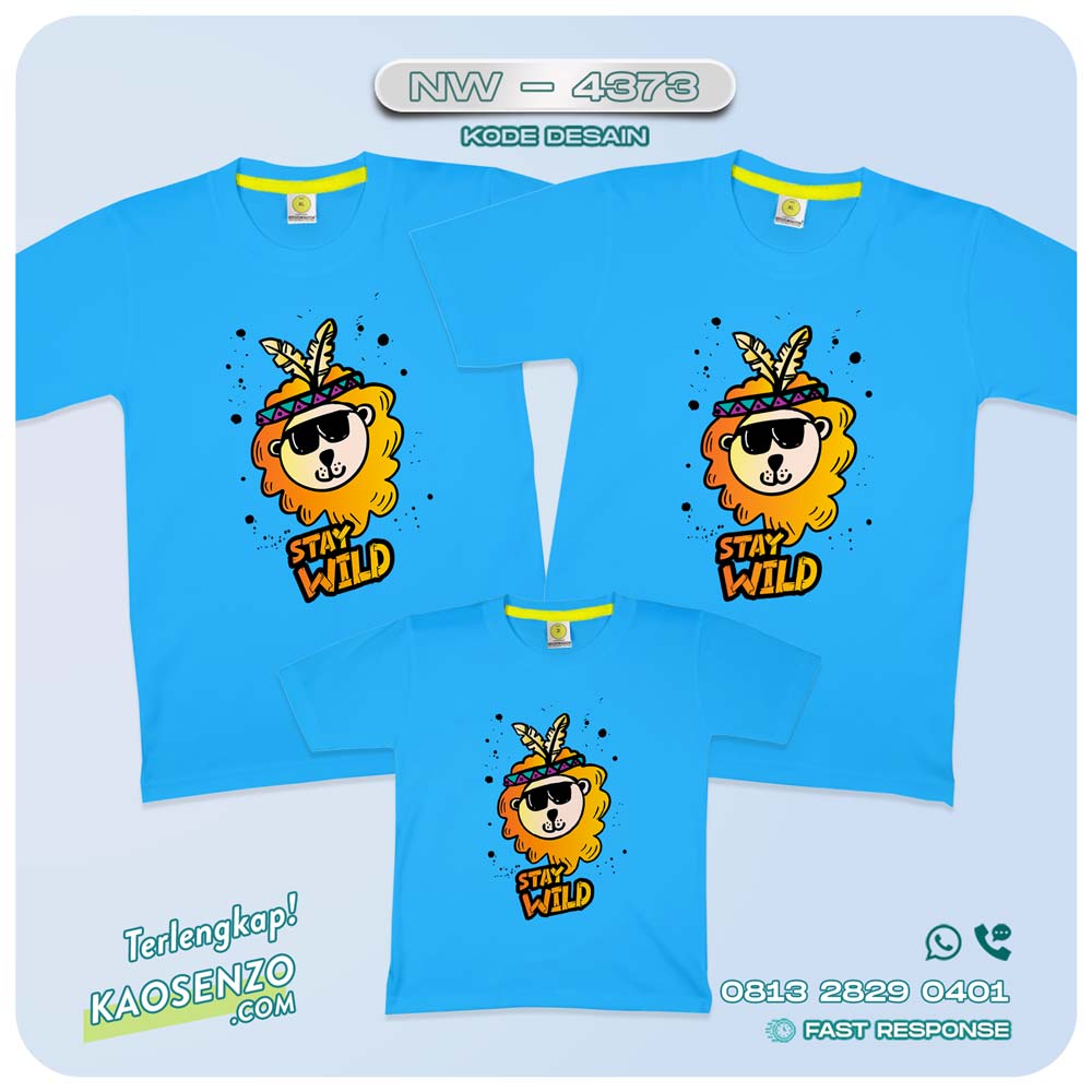 Baju Kaos Couple Keluarga Animal - Lion | Kaos Family Custom | Kaos Animal - Lion - NW 4373