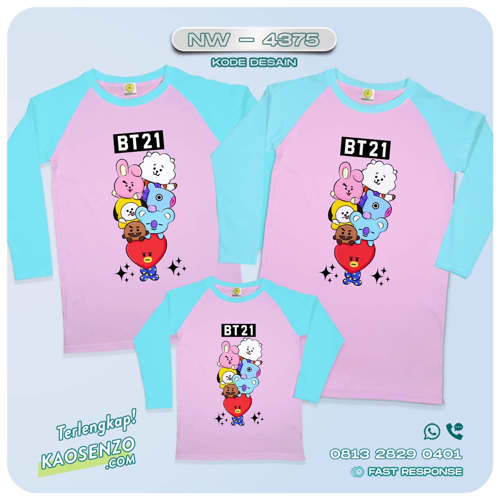 Kaos Couple Keluarga BT21 | Kaos Ulang Tahun Anak | Kaos BT21 - NW 4375