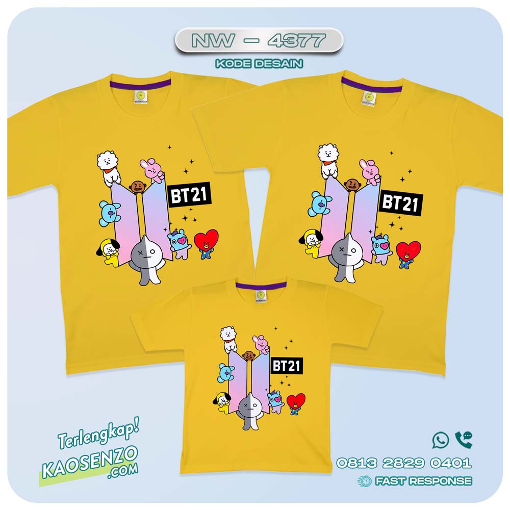 Kaos Couple Keluarga BT21 | Kaos Ulang Tahun Anak | Kaos BT21 - NW 4377