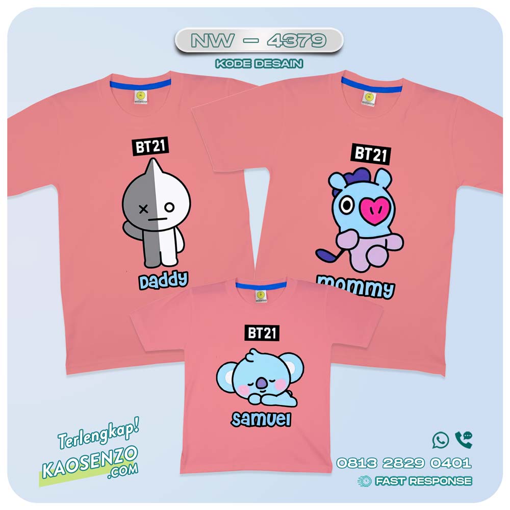 Kaos Couple Keluarga BT21 | Kaos Ulang Tahun Anak | Kaos BT21 - NW 4379