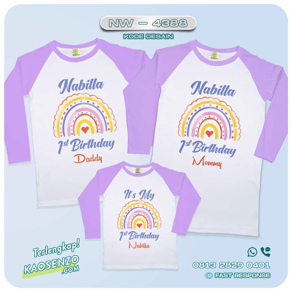 Baju Kaos Couple Keluarga Boho Rainbow| Kaos Ultah Anak Boho Rainbow| Kaos Boho Rainbow - NW 4388