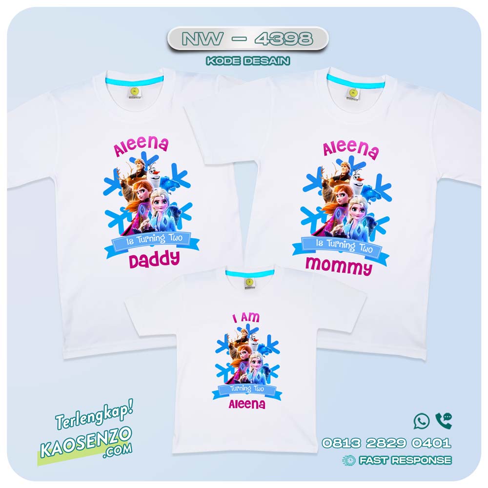 Baju Kaos Couple Keluarga Frozen | Kaos Ultah Anak | Kaos Frozen - NW 4398