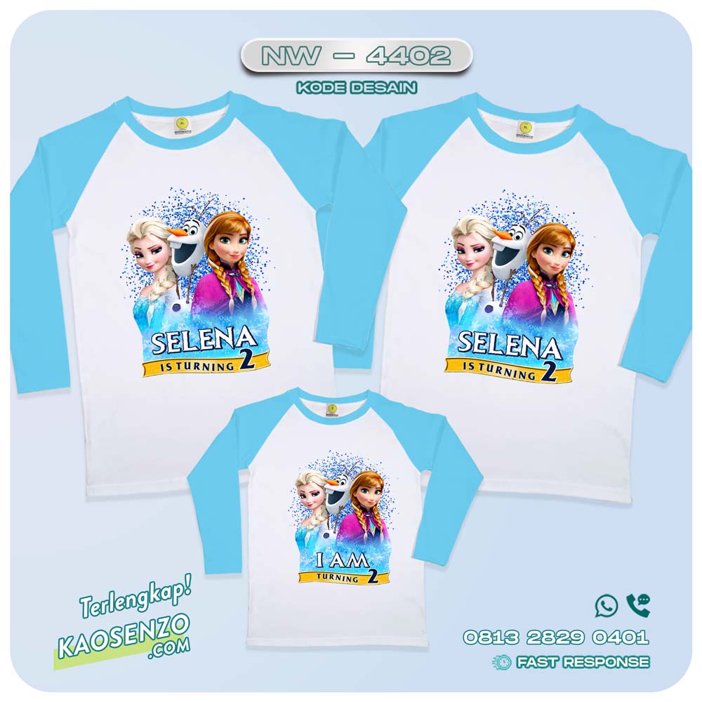 Baju Kaos Couple Keluarga Frozen | Kaos Ultah Anak | Kaos Frozen - NW 4402