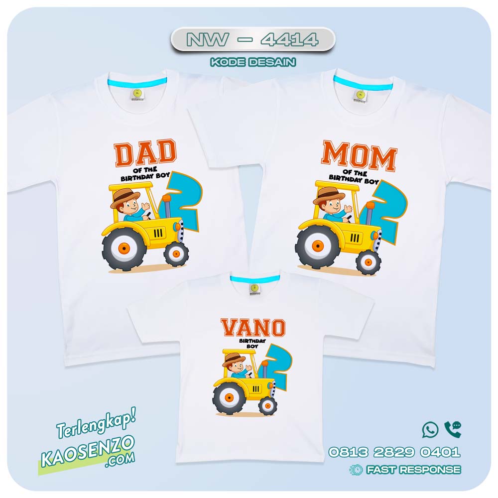 Baju Kaos Couple Keluarga Tracktor | Kaos Ultah Anak | Kaos Tracktor - NW 4414