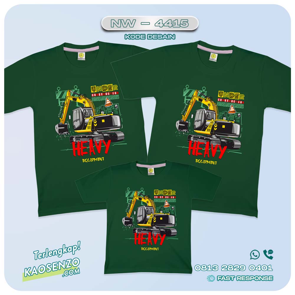 Baju Kaos Couple Keluarga Excavator| Kaos Family Custom | Kaos Excavator - NW 4415