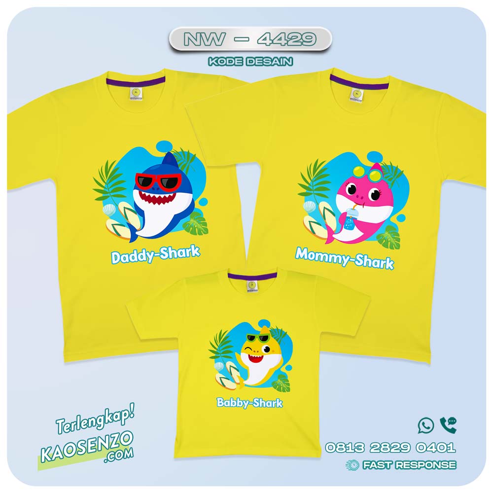 Kaos Couple Keluarga Baby Shark | Kaos Ulang Tahun Anak | Kaos Baby Shark - NW 4429