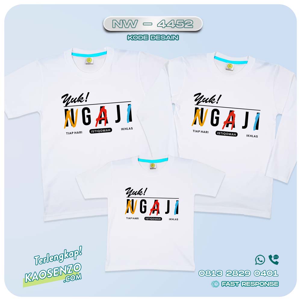 Baju Kaos Couple Keluarga Islami | Kaos Family Custom | Kaos Motif Islami - NW 4452