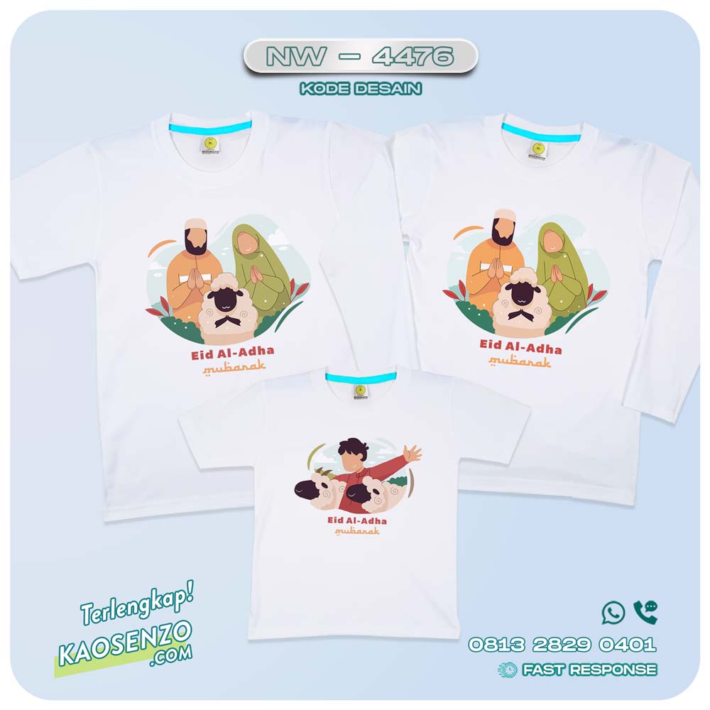 Baju Kaos Couple Keluarga Idul Adha | Kaos Family Custom Tema Qurban | Kaos Motif Islami Idul Adha - NW 4476