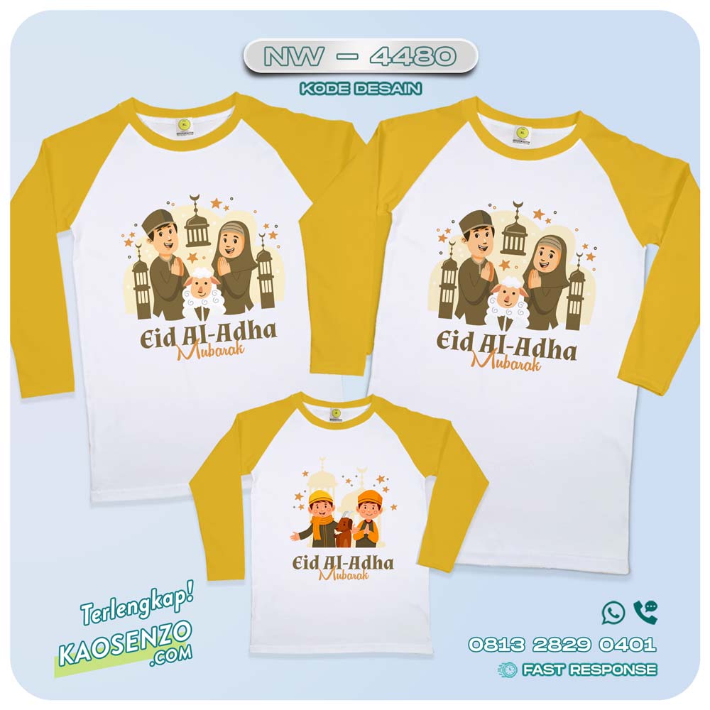 Baju Kaos Couple Keluarga Idul Adha | Kaos Family Custom Tema Qurban | Kaos Motif Islami Idul Idul Adha NW - 4480 