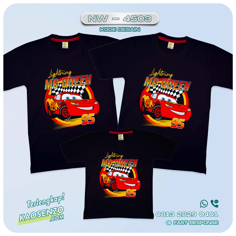 Baju Kaos Couple Keluarga Cars | Kaos Family Custom| Kaos Motif Cars - NW 4503