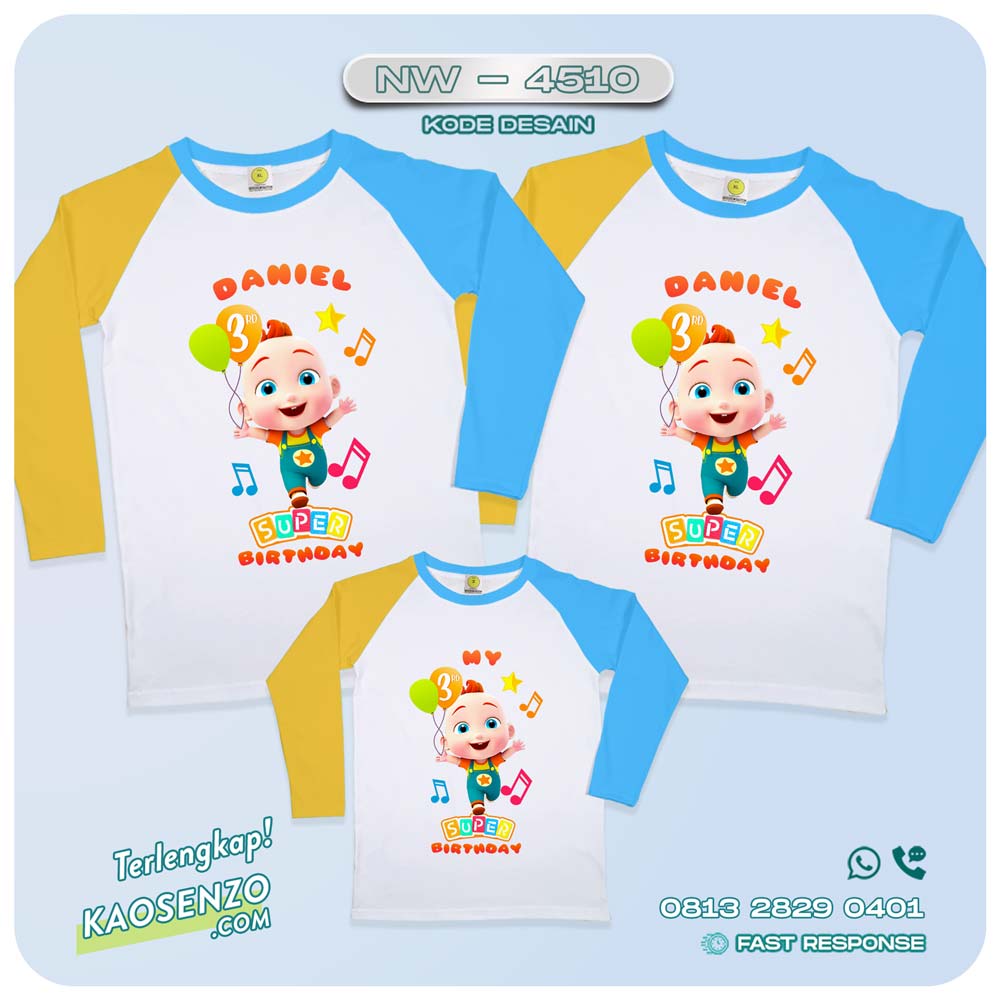 Baju Kaos Couple Keluarga Super Jojo | Kaos Ulang Tahun Anak Tema Super Jojo | Kaos Family Custom| Kaos Motif Super Jojo - NW 4510