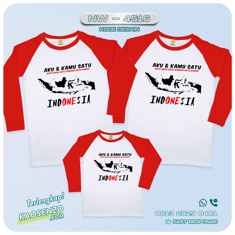 Baju Kaos Couple Keluarga Kemerdekaan | Kaos Family Custom | Kaos Kemerdekaan NW 4516