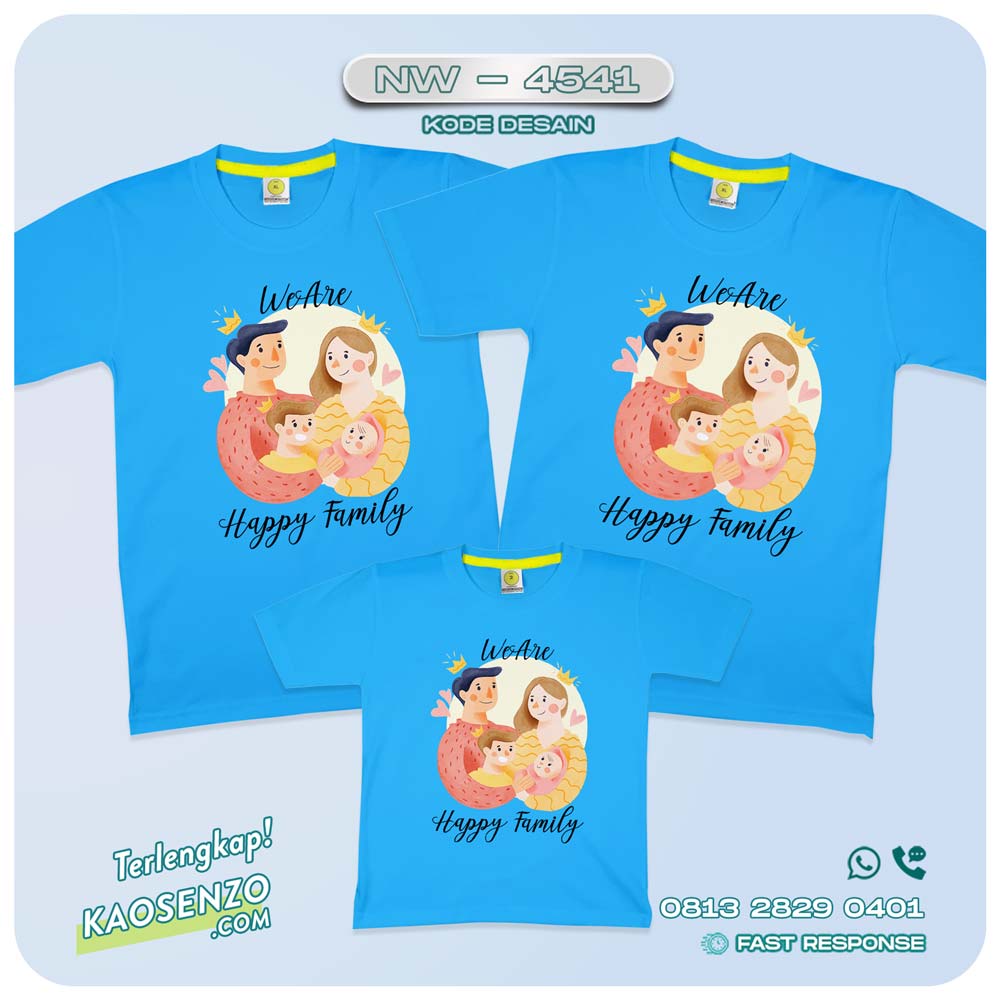 Baju Kaos Couple Keluarga Kartun Happy Family | Kaos Kartun Happy Family - NW 4541