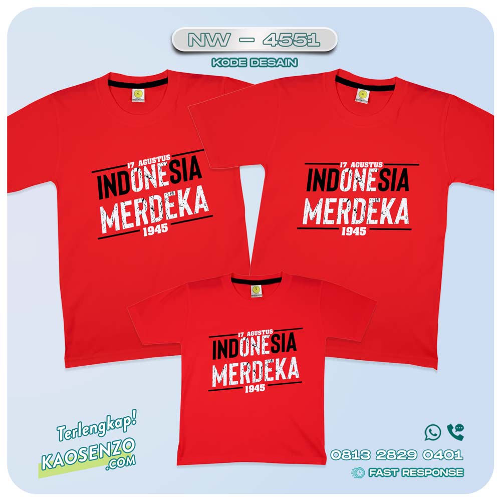 Baju Kaos Couple Keluarga Kemerdekaan | Kaos Family Custom | Kaos Kemerdekaan - NW 4551