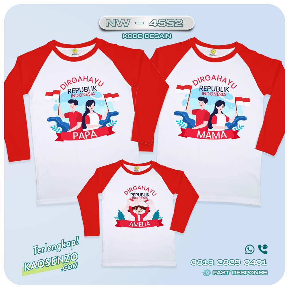 Baju Kaos Couple Keluarga Kemerdekaan | Kaos Family Custom | Kaos Kemerdekaan NW 4552