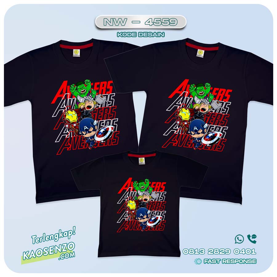 Kaos Couple Keluarga Avengers | Kaos Family Custom| Kaos Avengers - NW 4559