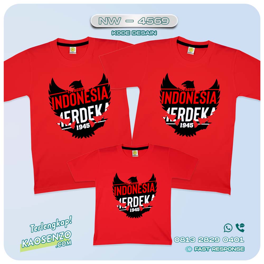 Baju Kaos Couple Keluarga Kemerdekaan | Kaos Family Custom | Kaos Kemerdekaan - NW 4569