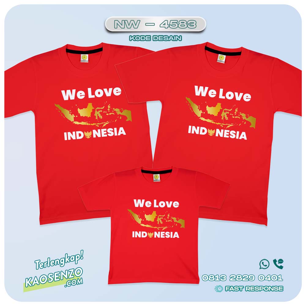 Baju Kaos Couple Keluarga Kemerdekaan | Kaos Family Custom | Kaos Kemerdekaan - NW 4583