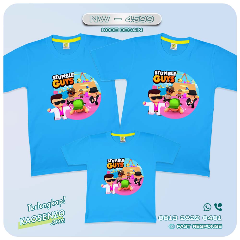 Baju Kaos Couple Keluarga Stumble Guys | Kaos Family Custom | Kaos Game Stumble Guys - NW 4599