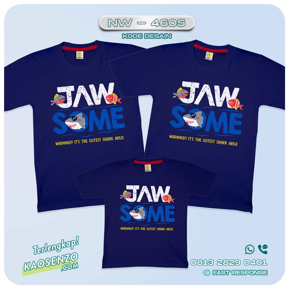 Kaos Couple Keluarga Baby Shark | Kaos Ulang Tahun Anak | Kaos Baby Shark - NW 4605