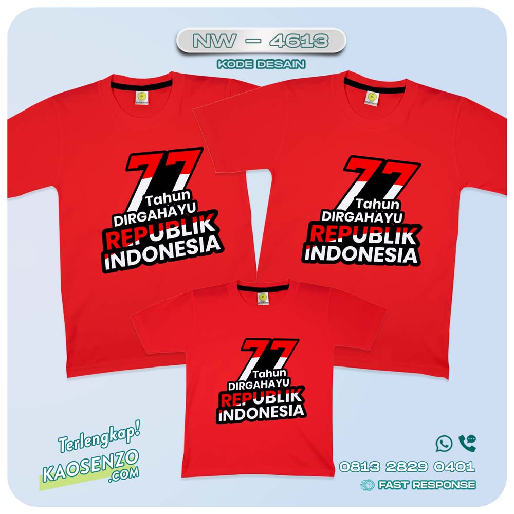 Baju Kaos Couple Keluarga Kemerdekaan | Kaos Family Custom | Kaos Kemerdekaan - NW 4613