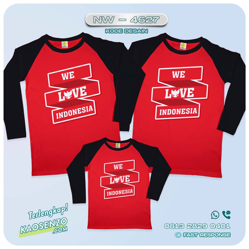 Baju Kaos Couple Keluarga Kemerdekaan | Kaos Family Custom | Kaos Kemerdekaan NW 4627