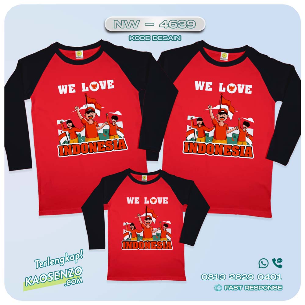 Baju Kaos Couple Keluarga Kemerdekaan | Kaos Family Custom | Kaos Kemerdekaan NW 4639