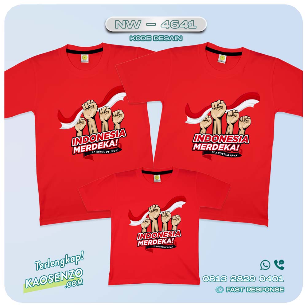 Baju Kaos Couple Keluarga Kemerdekaan | Kaos Family Custom | Kaos Kemerdekaan - NW 4641