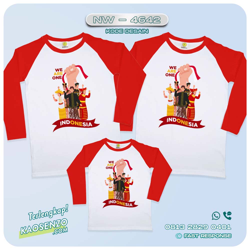 Baju Kaos Couple Keluarga Kemerdekaan | Kaos Family Custom | Kaos Kemerdekaan NW 4642