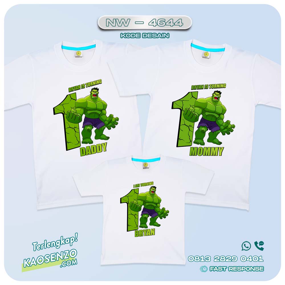 Baju Kaos Couple Keluarga Hulk | Kaos Family Hulk | Kaos Hulk - NW 4644