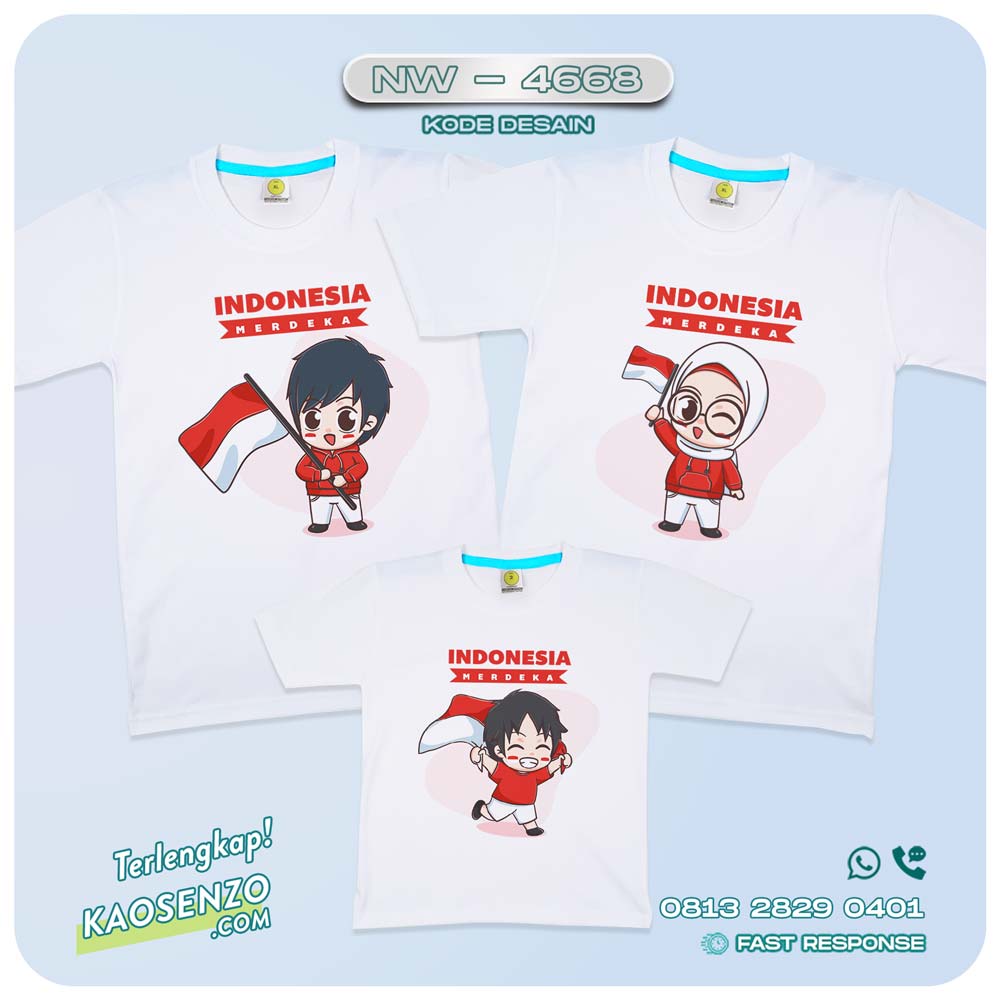 Baju Kaos Couple Keluarga Kemerdekaan | Kaos Family Custom | Kaos Kemerdekaan - NW 4668