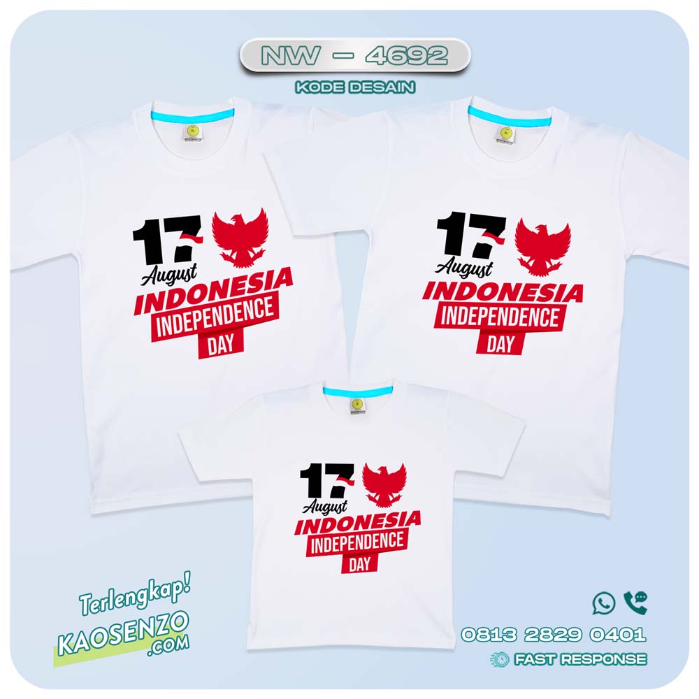 Baju Kaos Couple Keluarga Kemerdekaan | Kaos Family Custom | Kaos Kemerdekaan - NW 4692