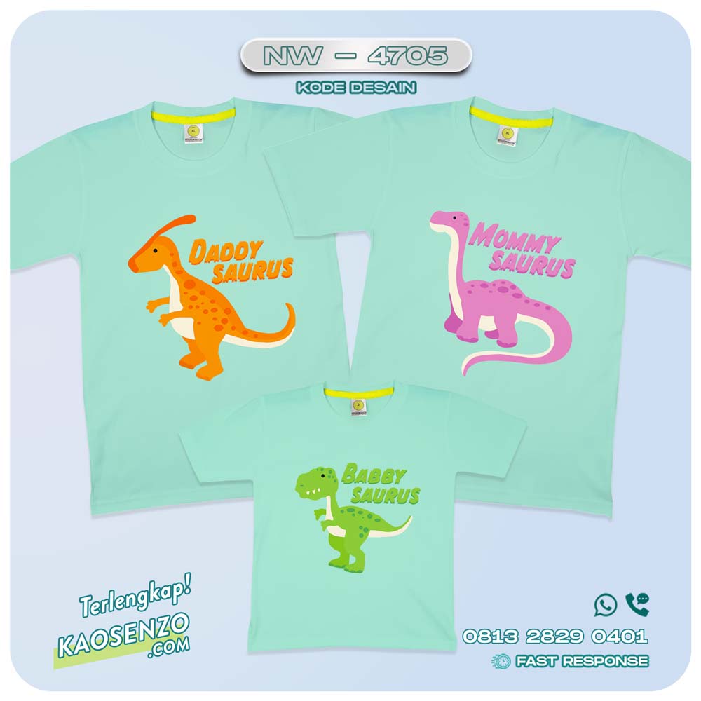 Baju Kaos Couple Keluarga Dinosaurus | Kaos Family Custom | Kaos Dinosaurus - NW 4705