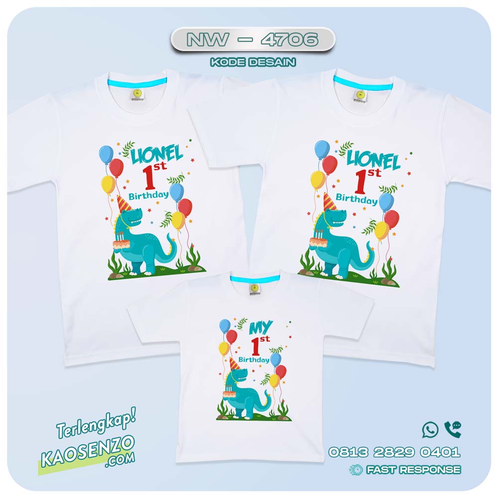 Baju Kaos Couple Keluarga Dinosaurus | Kaos Family Custom | Kaos Dinosaurus - NW 4706