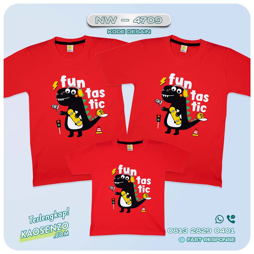 Baju Kaos Couple Keluarga Dinosaurus | Kaos Family Custom | Kaos Dinosaurus - NW 4709