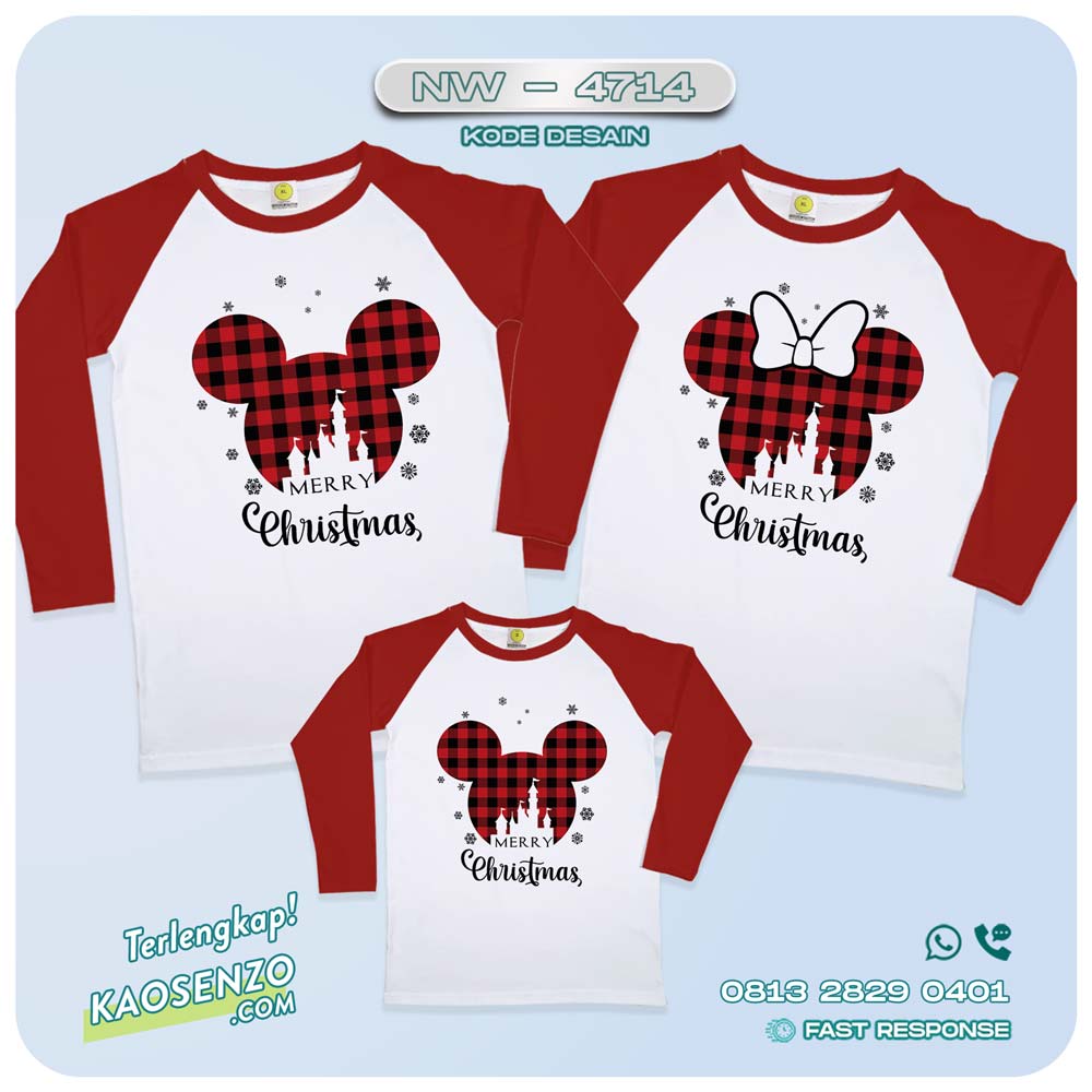 Baju Kaos Couple Keluarga Natal | Kaos Family Custom Christmas | Kaos Natal NW 4714