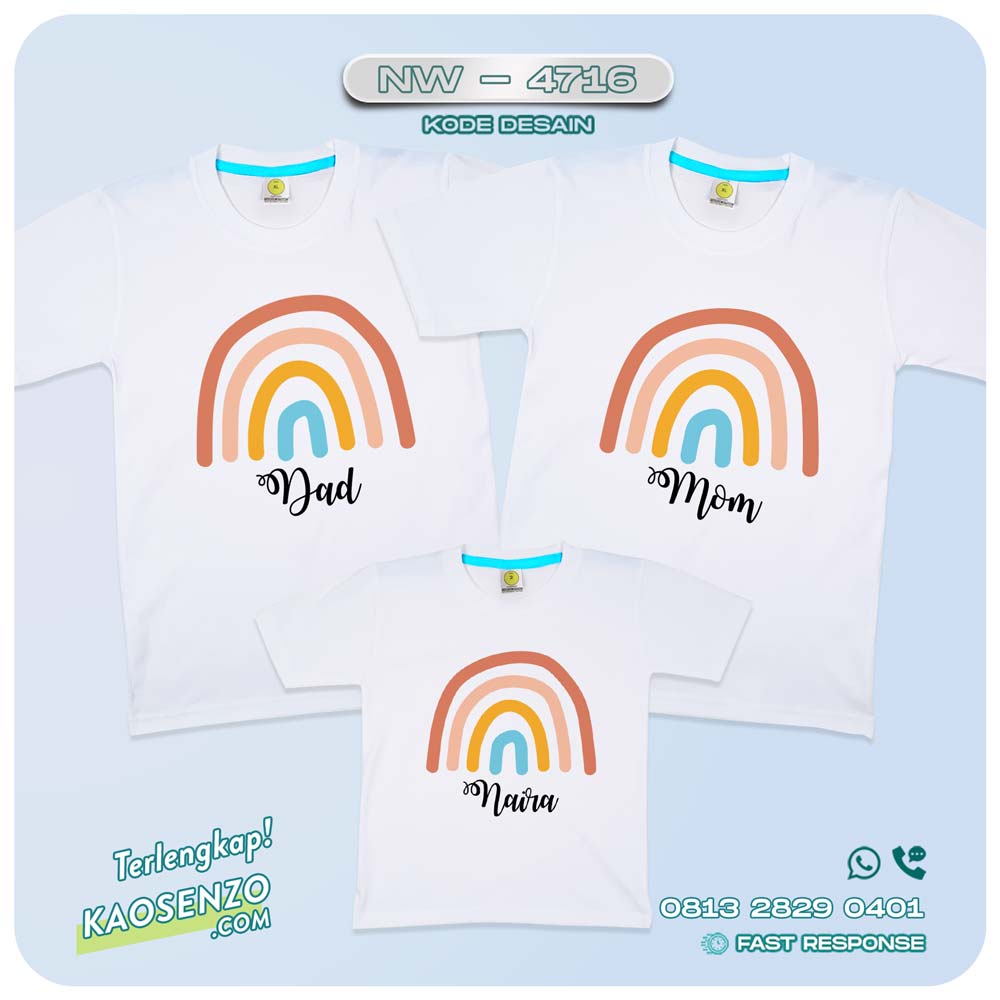 Baju Kaos Couple Keluarga Boho Rainbow | Kaos Family Custom | Kaos Ultah Aanak| Kaos Boho Rainbow - NW 4716