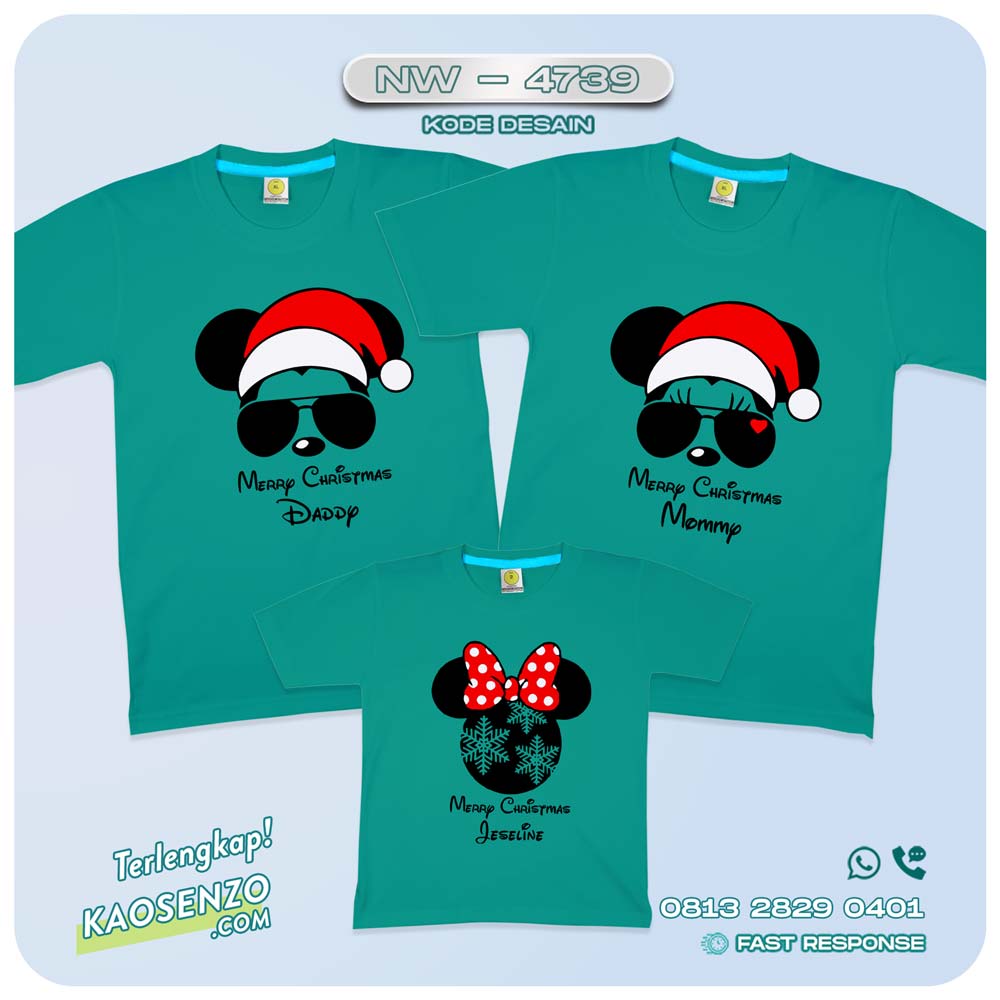 Baju Kaos Couple Keluarga Natal | Kaos Family Custom Christmas | Kaos Natal - NW 4739