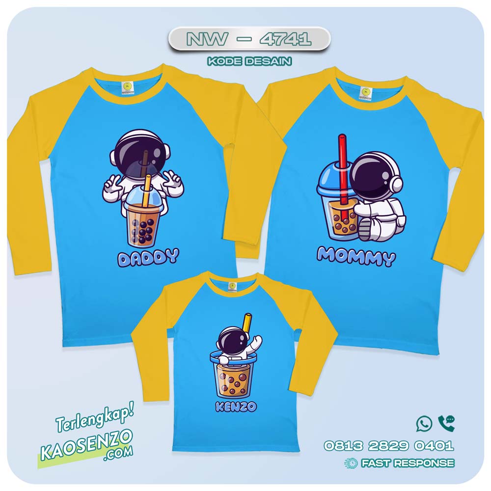 Baju Kaos Couple Keluarga Astronot | Kaos Ultah Anak Astronot | Kaos Family Custom | Kaos Astronot - NW 4741