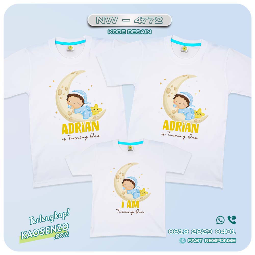 Baju Kaos Couple Keluarga Cute Baby | Kaos Ultah Anak | Kaos Family Custom | Kaos Motif Cute Baby NW 4772