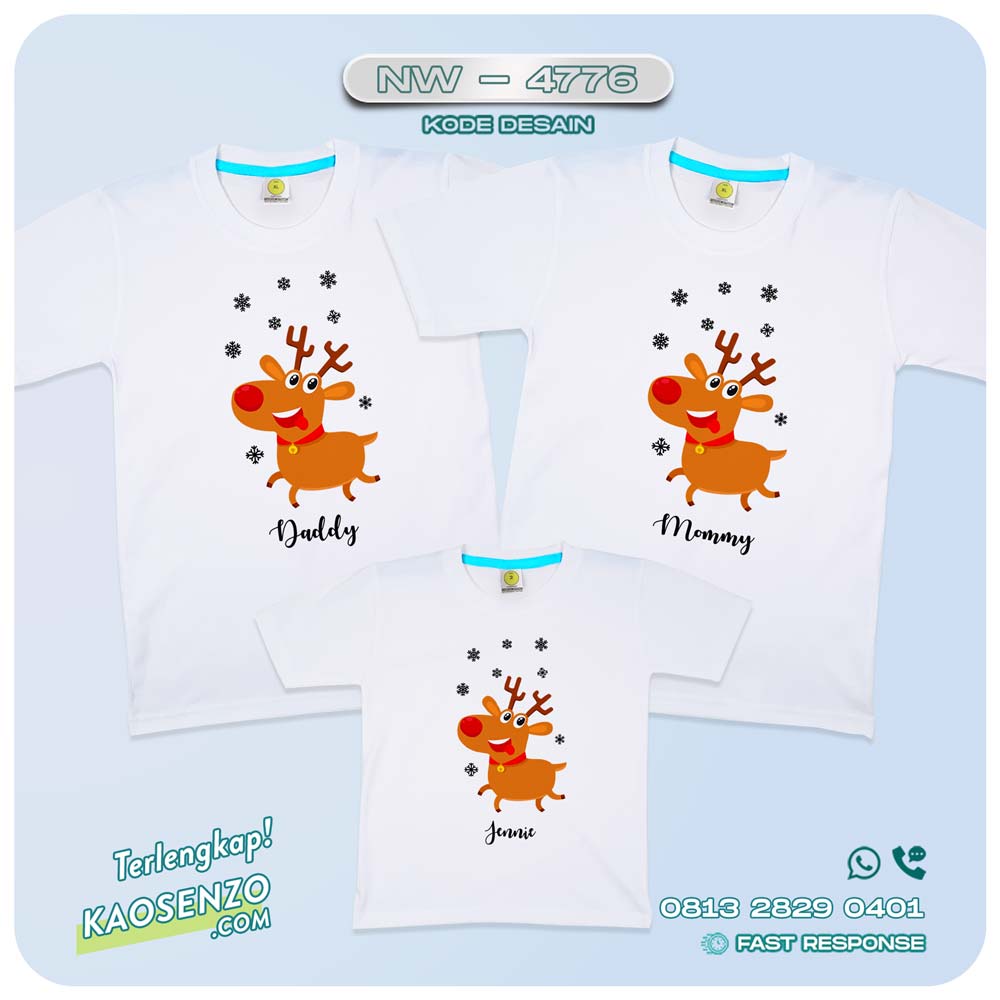 Baju Kaos Couple Keluarga Natal | Kaos Family Custom Christmas | Kaos Natal - NW 4776