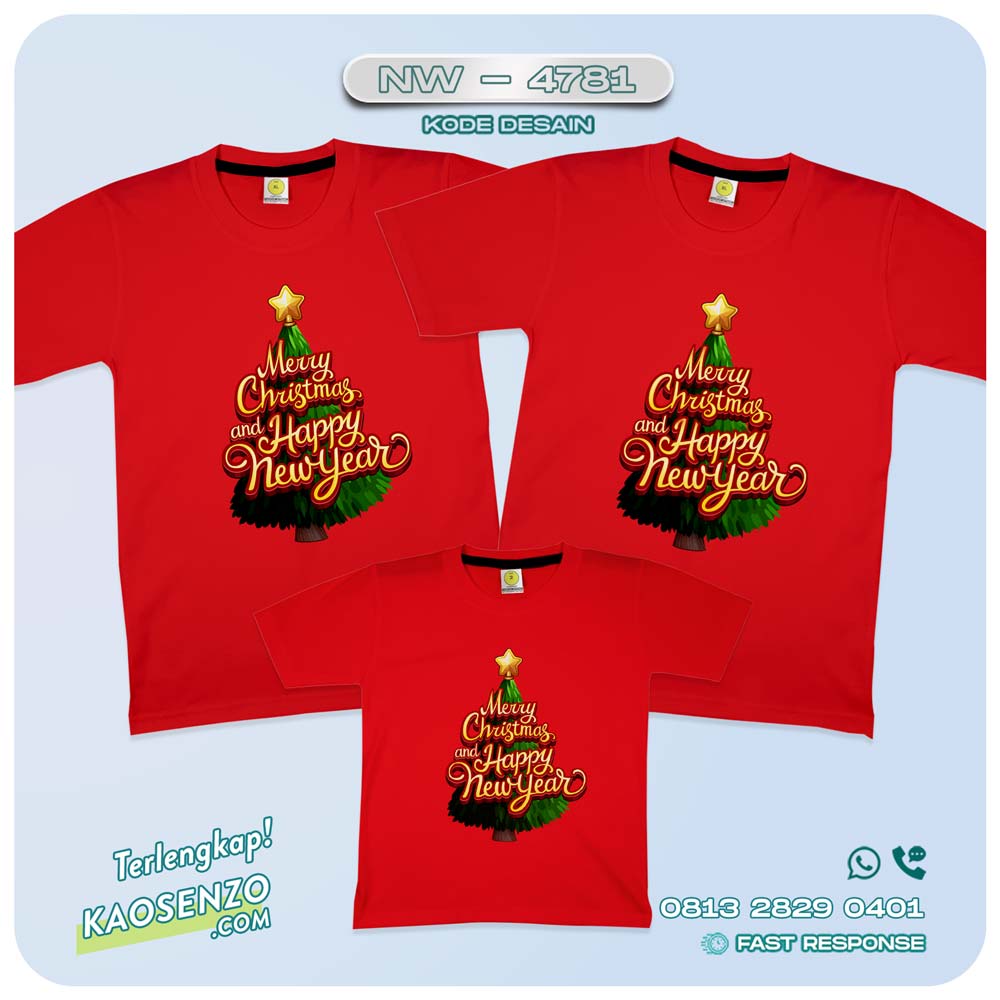 Baju Kaos Couple Keluarga Natal | Kaos Family Custom Christmas | Kaos Natal - NW 4781