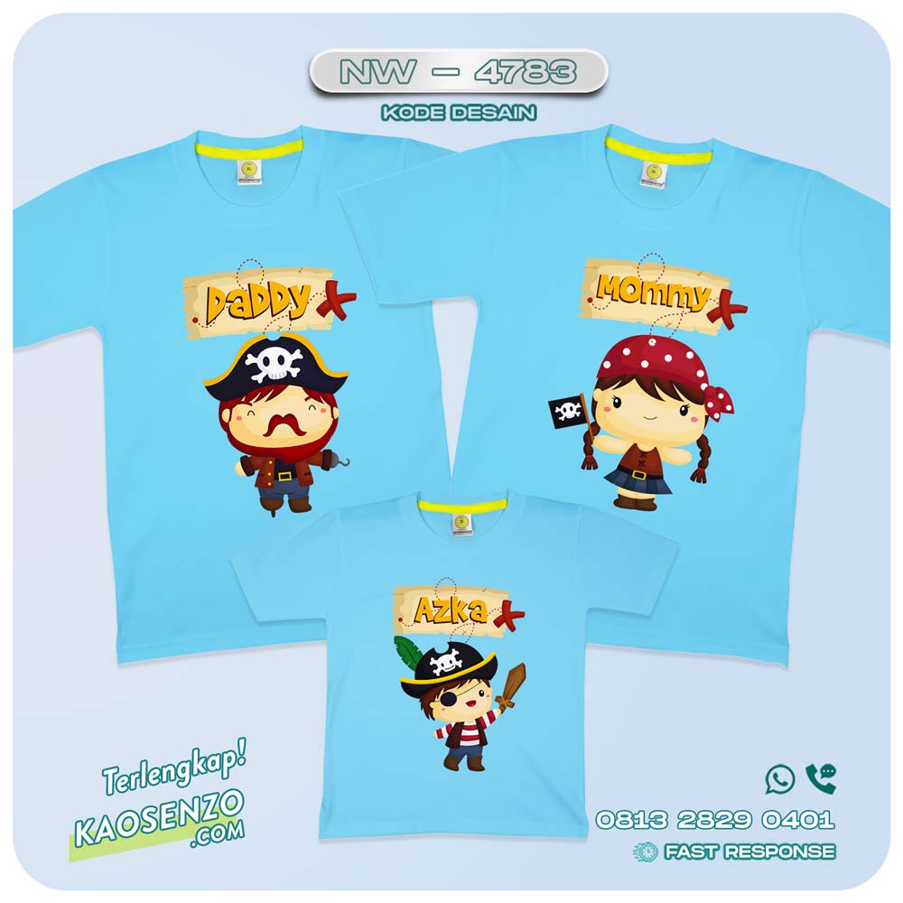 Baju Kaos Couple Keluarga Pirates | Kaos Family Custom Bajak Laut | Kaos Pirates - NW 4783