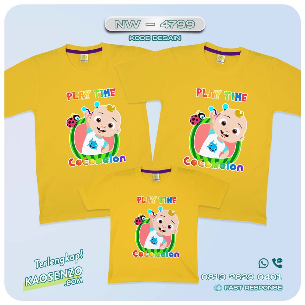 Kaos Couple Keluarga Cocomelon | Kaos Ultah Anak | Kaos Cocomelon - NW 4799