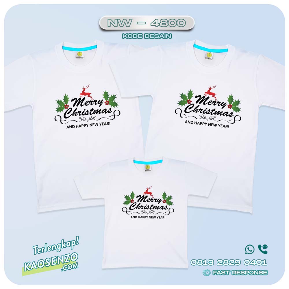 Baju Kaos Couple Keluarga Natal | Kaos Family Custom Christmas | Kaos Natal - NW 4800
