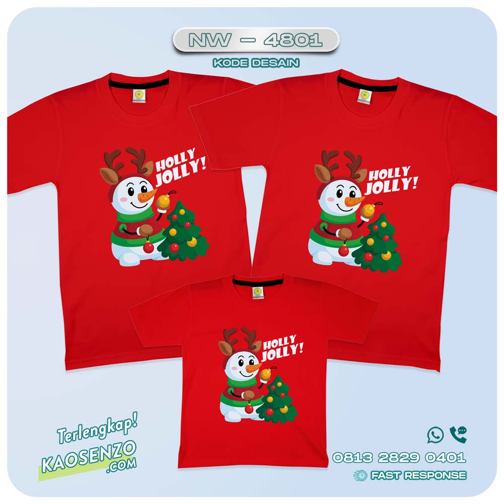 Baju Kaos Couple Keluarga Natal | Kaos Family Custom Christmas | Kaos Natal - NW 4801