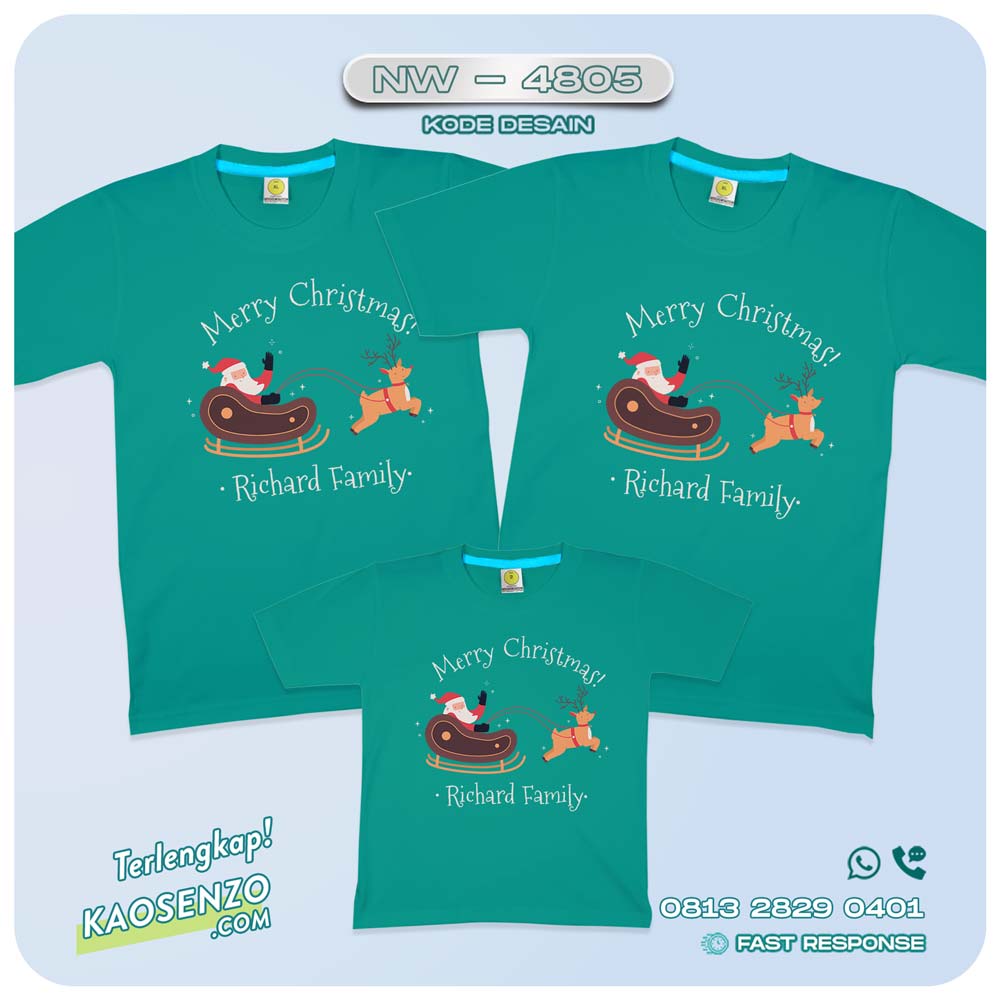 Baju Kaos Couple Keluarga Natal | Kaos Family Custom Christmas | Kaos Natal - NW 4805