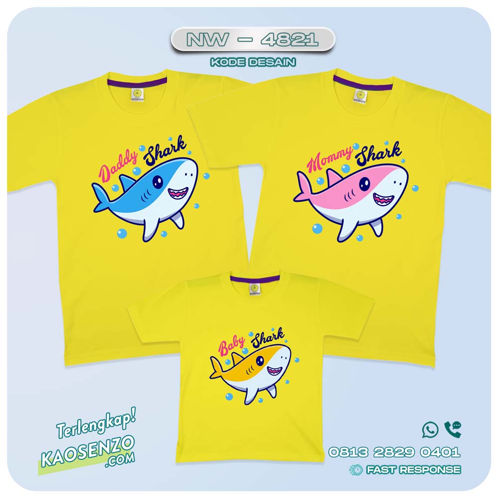 Kaos Couple Keluarga Baby Shark | Kaos Ulang Tahun Anak | Kaos Baby Shark - NW 4821