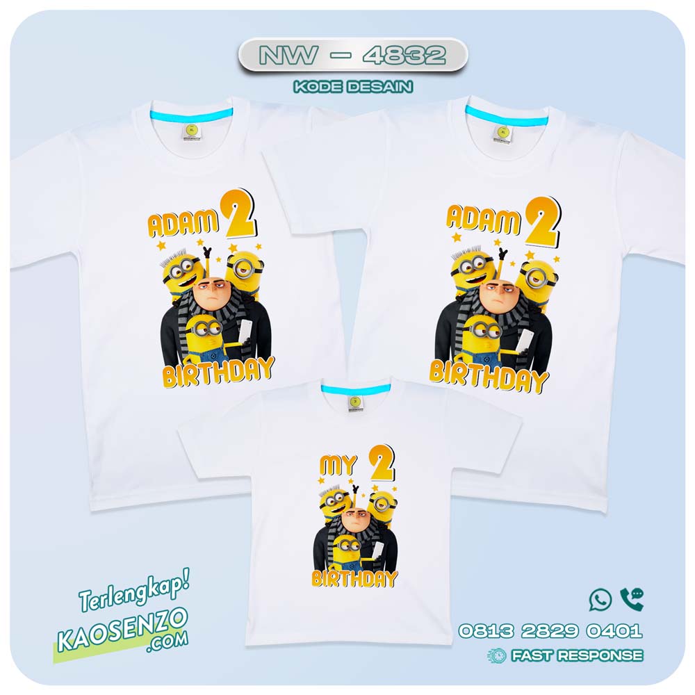 Baju Kaos Couple Keluarga Minion | Kaos Family Custom | Kaos Minion - NW 4832