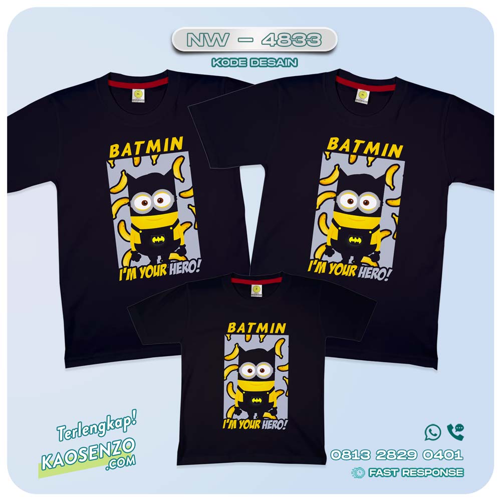 Baju Kaos Couple Keluarga Minion | Kaos Family Custom | Kaos Minion - NW 4833